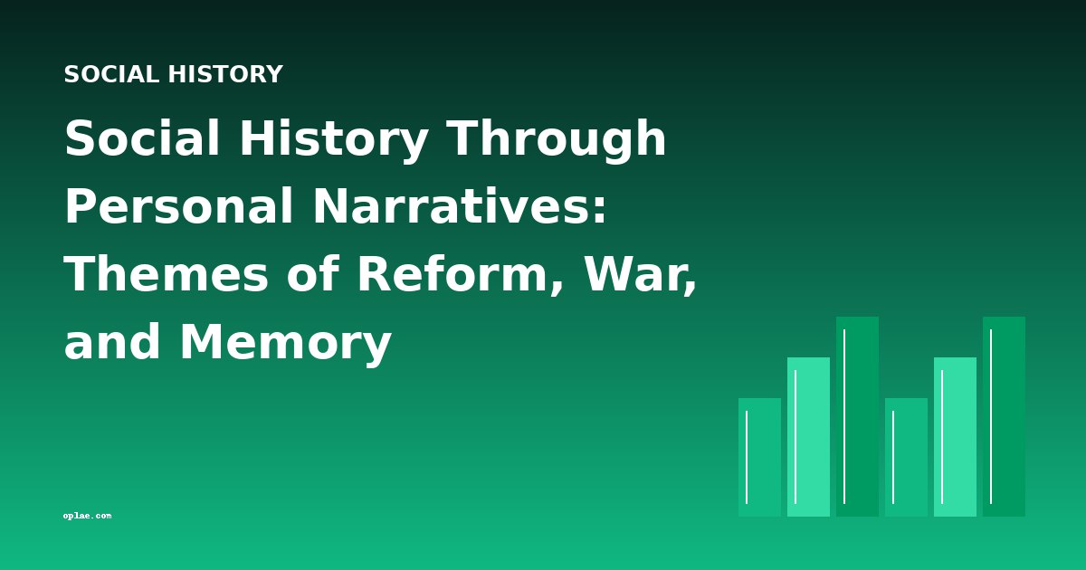 Social History Through Personal Narratives: Themes of Reform, War, and Memory