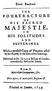 Cover of Eikon Basilike The Pourtracture of His Sacred Majestie, in His Solitudes and Sufferings — Reading Companion
