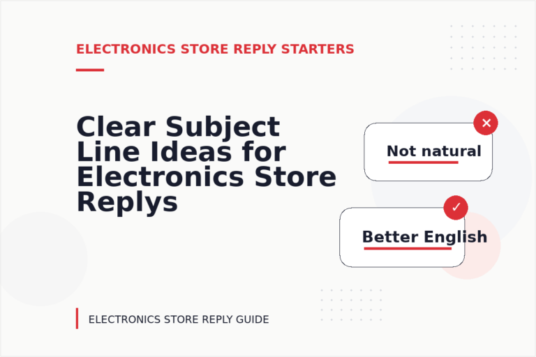 Clear Subject Line Ideas for Electronics Store Replys Clear Subject Line Ideas for Electronics Store Replys