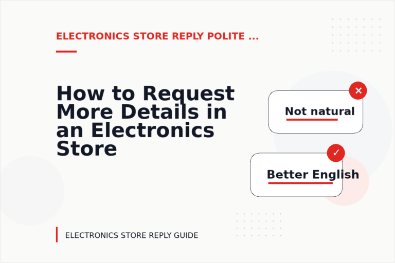 How to Request More Details in an Electronics Store Reply How to Request More Details in an Electronics Store Reply