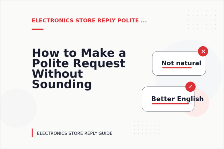 How to Make a Polite Request Without Sounding Demanding in Electronics Store Reply English How to Make a Polite Request Without Sounding Demanding in Electronics Store Reply English