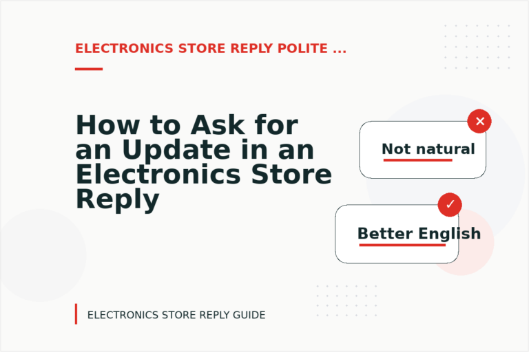 How to Ask for an Update in an Electronics Store Reply