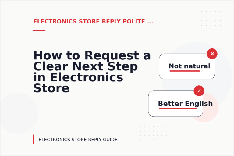 How to Request a Clear Next Step in Electronics Store Reply English