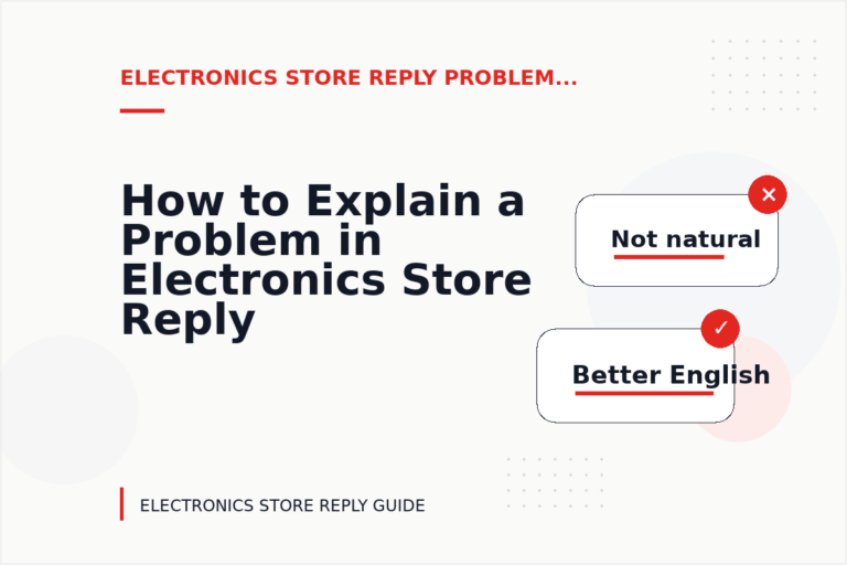 How to Explain a Problem in Electronics Store Reply English