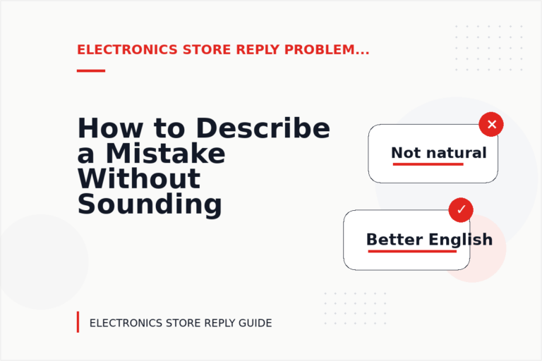 How to Describe a Mistake Without Sounding Rude in Electronics Store Reply English