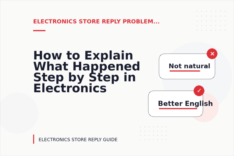 How to Explain What Happened Step by Step in Electronics Store Reply English How to Explain What Happened Step by Step in Electronics Store Reply English