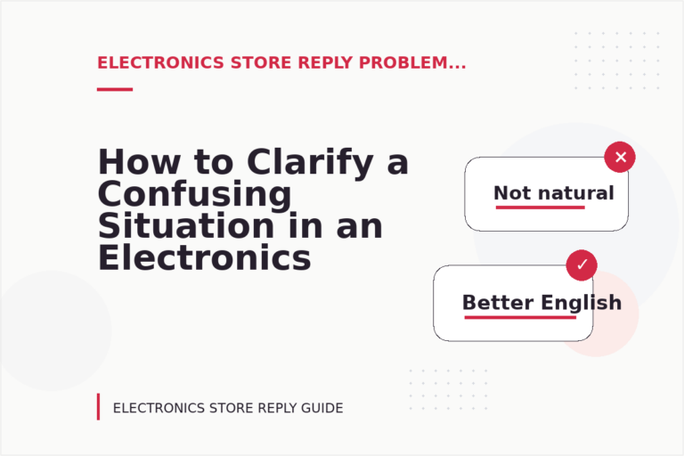 How to Clarify a Confusing Situation in an Electronics Store Reply How to Clarify a Confusing Situation in an Electronics Store Reply