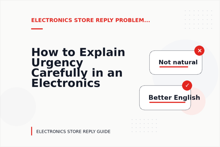 How to Explain Urgency Carefully in an Electronics Store Reply How to Explain Urgency Carefully in an Electronics Store Reply