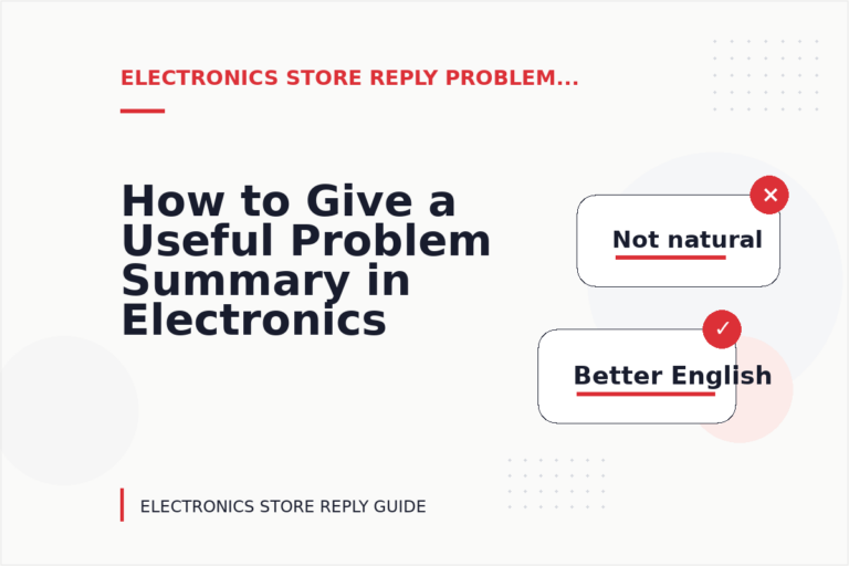 How to Give a Useful Problem Summary in Electronics Store Reply English How to Give a Useful Problem Summary in Electronics Store Reply English