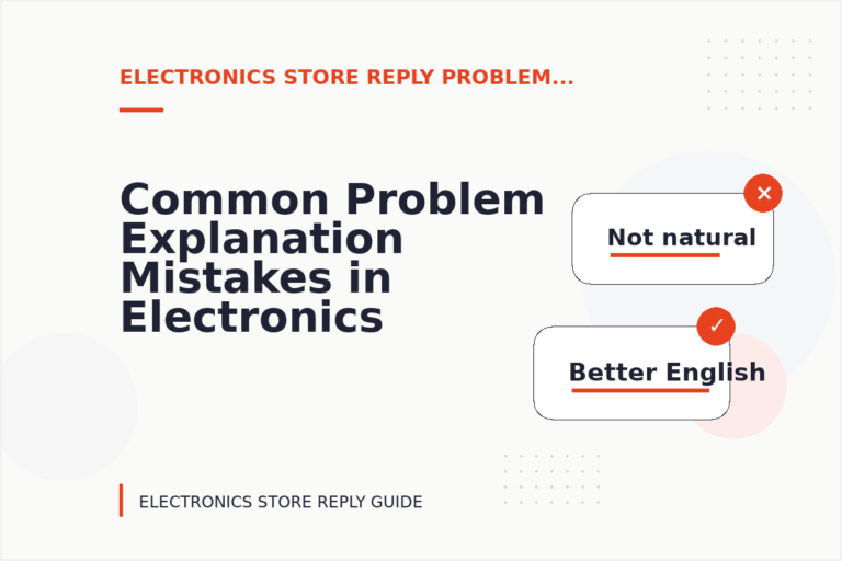 Common Problem Explanation Mistakes in Electronics Store Reply English Common Problem Explanation Mistakes in Electronics Store Reply English