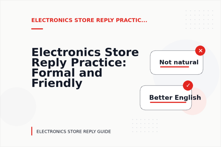 Electronics Store Reply Practice: Formal and Friendly Versions Electronics Store Reply Practice: Formal and Friendly Versions