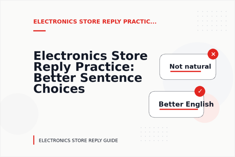 Electronics Store Reply Practice: Better Sentence Choices Electronics Store Reply Practice: Better Sentence Choices