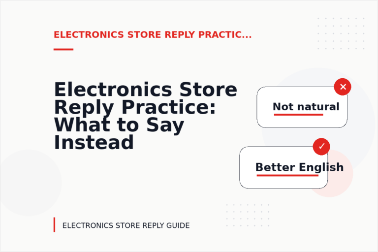 Electronics Store Reply Practice: What to Say Instead Electronics Store Reply Practice: What to Say Instead
