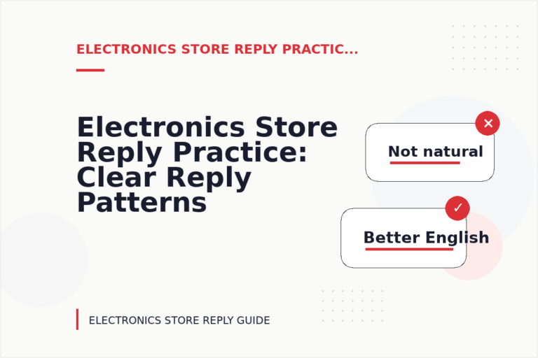 Electronics Store Reply Practice: Clear Reply Patterns Electronics Store Reply Practice: Clear Reply Patterns