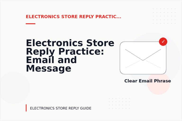 Electronics Store Reply Practice: Email and Message Examples