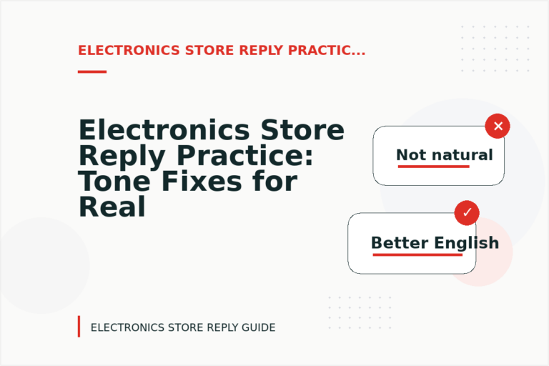 Electronics Store Reply Practice: Tone Fixes for Real Situations
