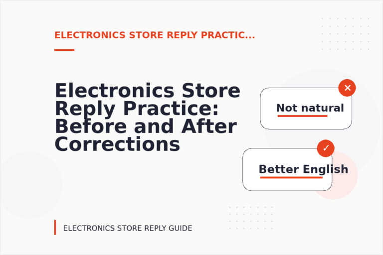 Electronics Store Reply Practice: Before and After Corrections Electronics Store Reply Practice: Before and After Corrections