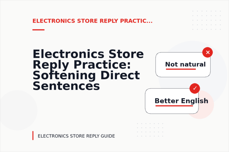 Electronics Store Reply Practice: Softening Direct Sentences Electronics Store Reply Practice: Softening Direct Sentences