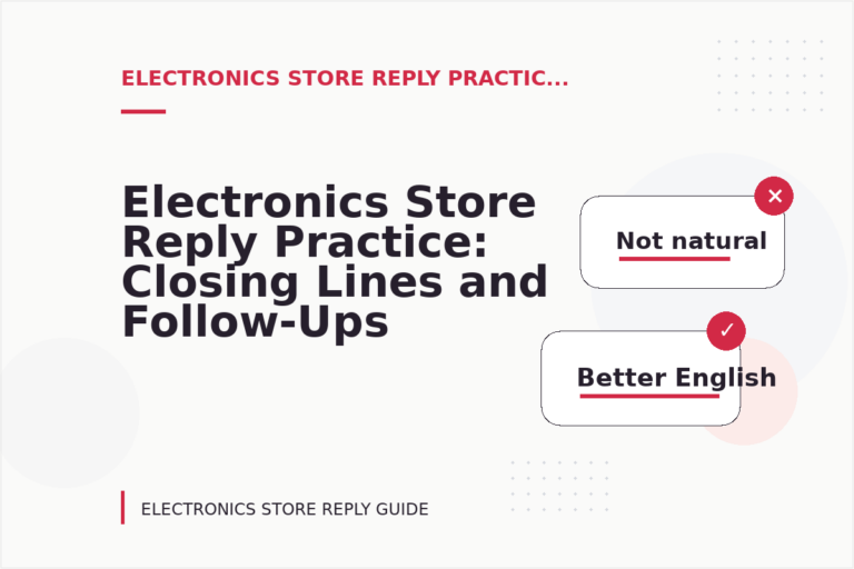Electronics Store Reply Practice: Closing Lines and Follow-Ups